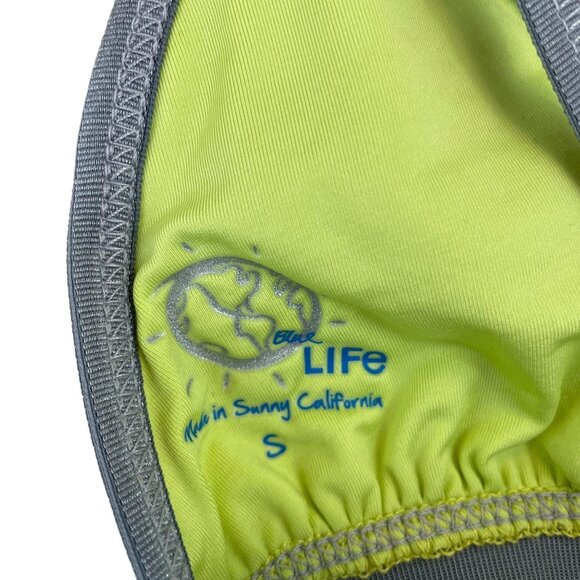 Blue Life green grey teal colorblocked cutout triangle bikini swim top small - Picture 6 of 7